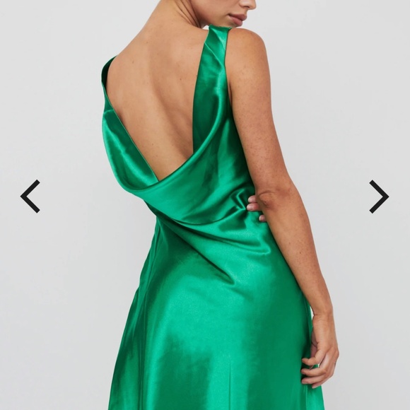 Casablanca Night Cowl Mini Dress Green - Picture 2 of 2